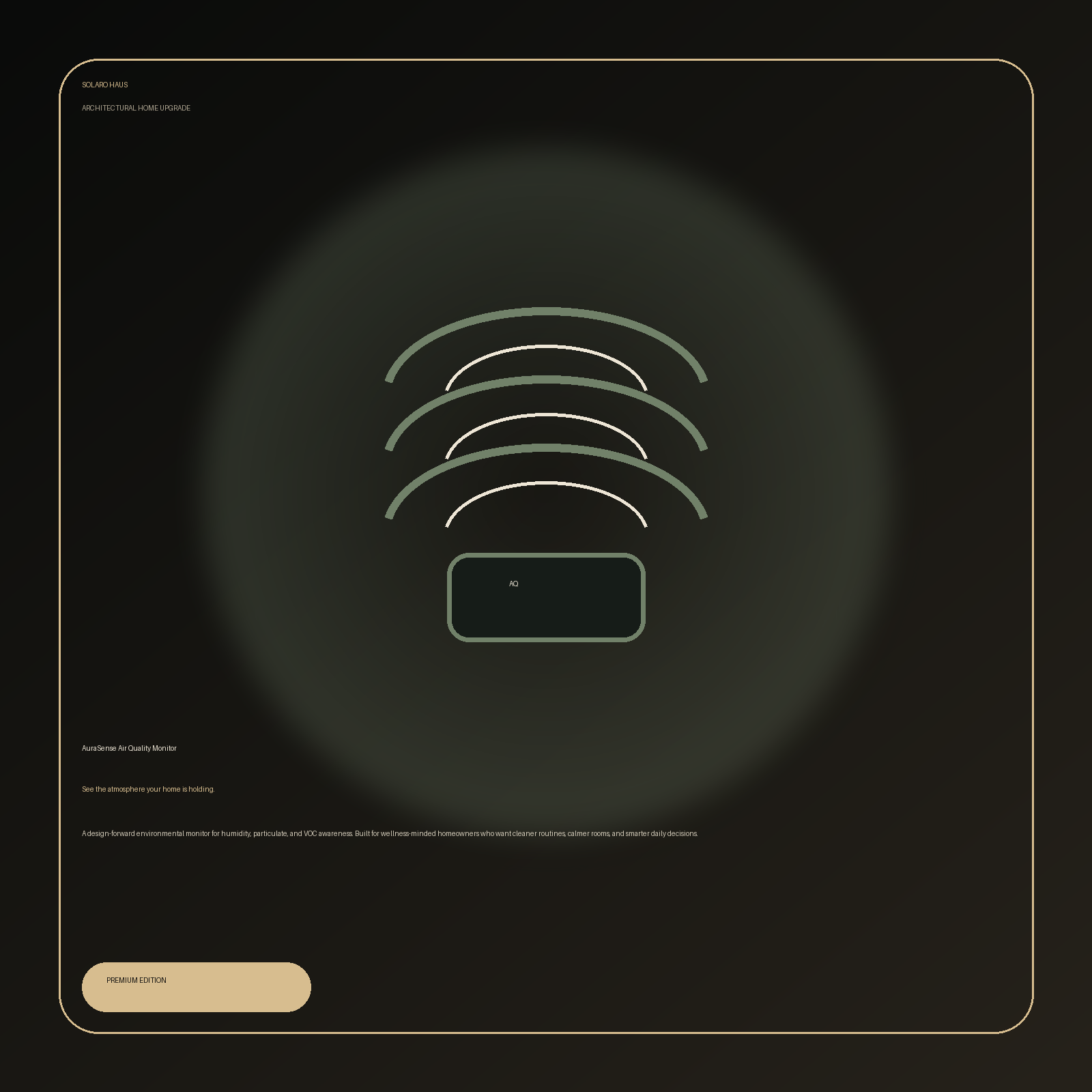 AuraSense Air Quality Monitor by Solaro Haus