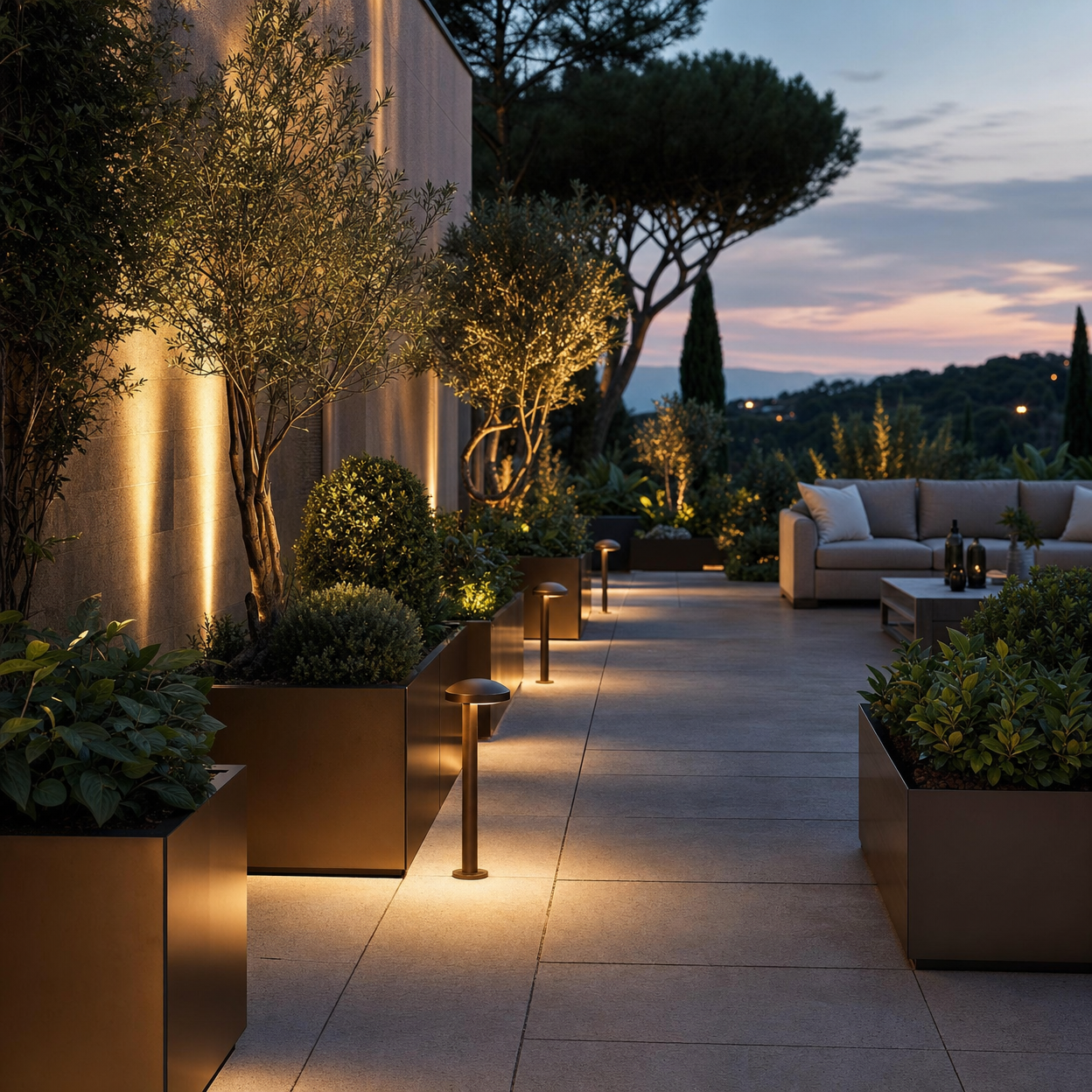 Solaro Haus refined lifestyle: Lumina twilight garden ambience