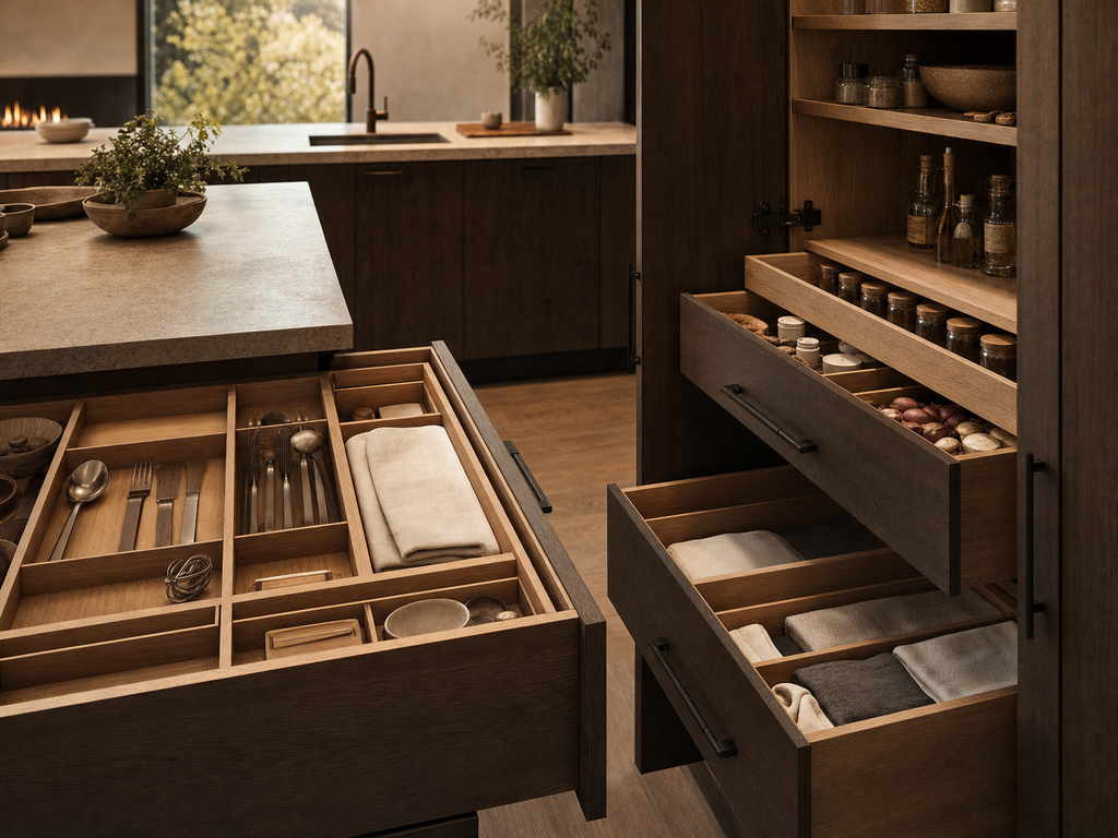 Artisan Oak Organization Collection — Lifestyle kitchen organization scene