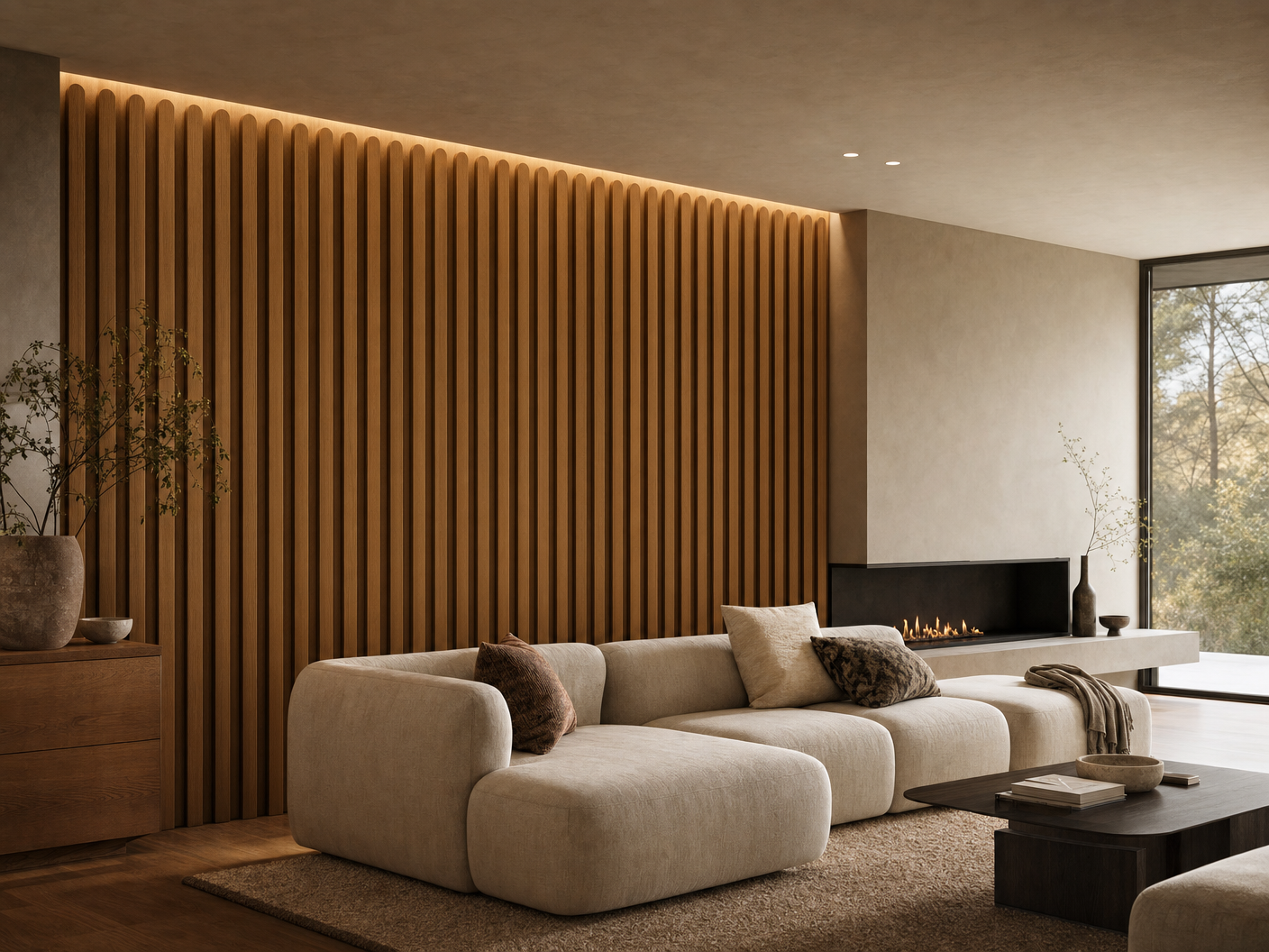 Resonance Timber Acoustic Panels — Warm room with timber acoustic panels
